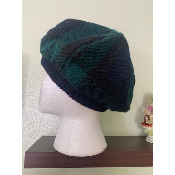 Plaid Wool Scottish Beret Tam // Size Medium Lochcarron Highlander Collection - Picture 6 of 10